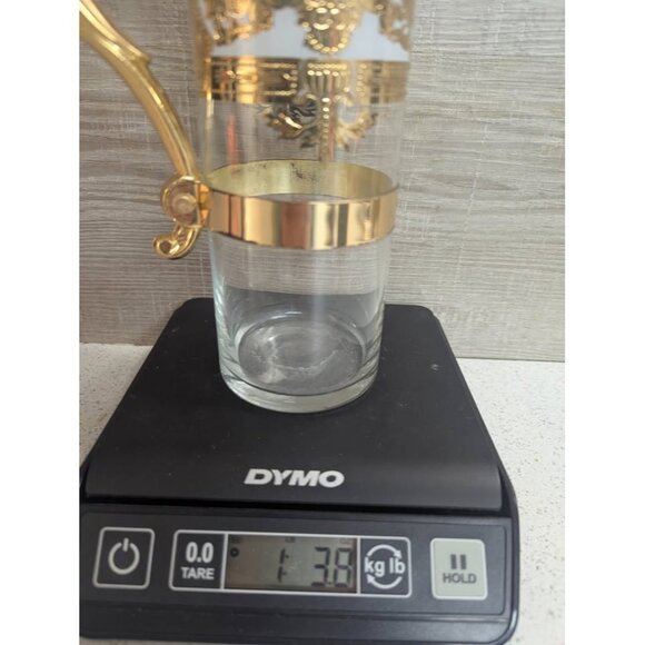 Russian Martini Pitcher and Glasses with Raised Embossed Gold Trim - Picture 9 of 10